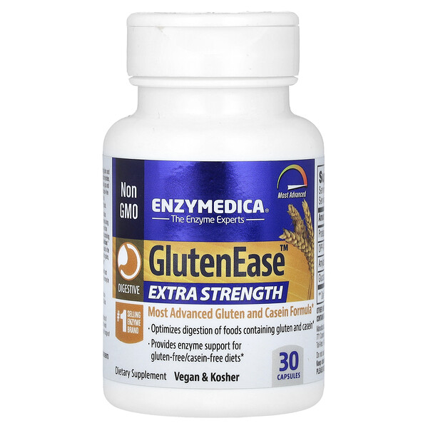 GlutenEase, Экстра сила - 30 капсул - Enzymedica Enzymedica