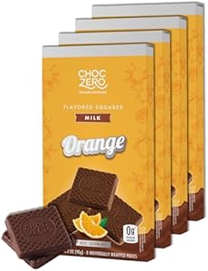 ChocZero Milk Chocolate Squares, No Added Sugar, Creamy Low Carb Candy, No Sugar Alcohols, No Artificial Sweeteners, 3.2 Ounce (Pack of 4) ChocZero