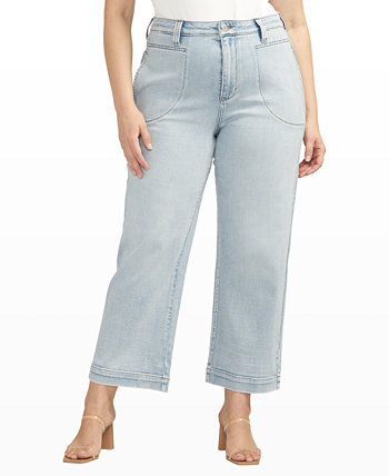 Укороченные джинсы больших размеров Sophia с высокой посадкой и широкими штанинами JAG