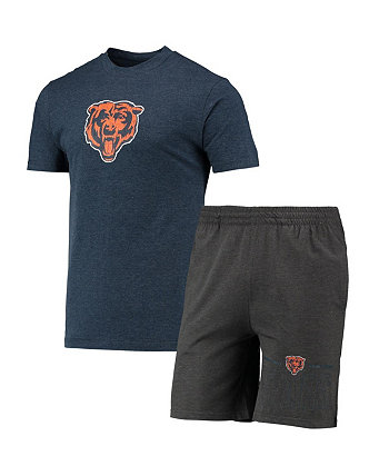 Men's Charcoal, Navy Chicago Bears Meter T-shirt and Shorts Sleep Set Concepts Sport
