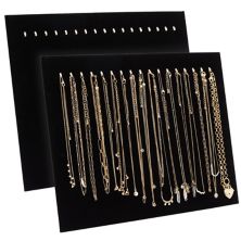 2 упаковки ювелирных витрин с крючками, черные бархатные подставки для бутика ожерелья для всплывающего магазина (14,6 x 11,9 x 4,5 дюйма) Bright Creations
