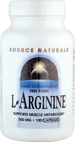 Source Naturals L-аргинин в свободной форме — 500 мг — 100 капсул Source Naturals