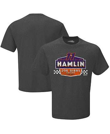 Мужская футболка Heather Charcoal Denny Hamlin Duel в винтажном стиле Joe Gibbs Racing Team Collection