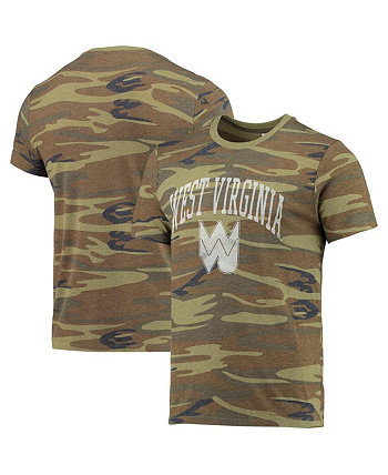 Men's Camo West Virginia Mountaineers Arch Logo Tri-Blend T-shirt Alternative Apparel
