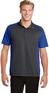 Sport Tek Micropique Polo (ST652) Iron Grey/True Royal, XL Sport-Tek