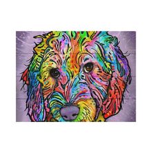 Торговая марка Fine Art 'Sweet Poodle' Wood Slat Art Trademark Fine Art