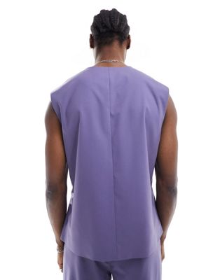 ASOS DESIGN sleeveless woven top in purple ASOS DESIGN