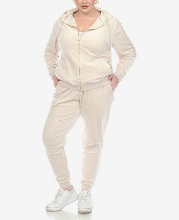 Велюровый спортивный костюм больших размеров, комплект из 2 предметов одежды для дома White Mark