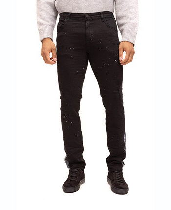 Мужские современные джинсы в полоску с брызгами RON TOMSON