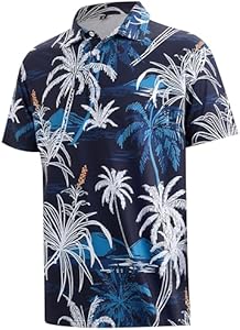 APTRO Men's Polo Shirts Short Sleeve Moisture Wicking Fashion Print Hawaiian Golf Shirts for Men Aptro