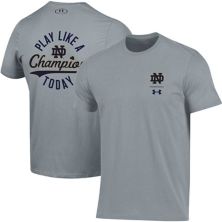 Men's Under Armour Steel Notre Dame Fighting Irish 2-Hit Performance T-Shirt Under Armour
