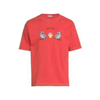 Twin Parakeet Cotton T-Shirt Bode