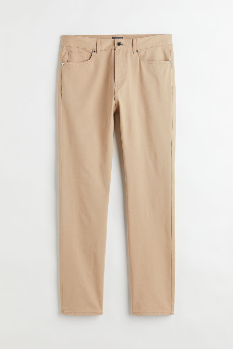 Узкие брюки из хлопкового саржи H&M для мужчин H&M