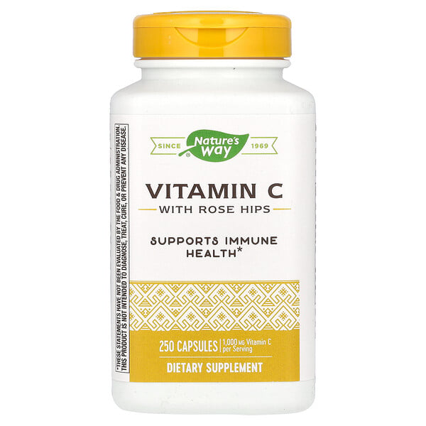 Витамин С с шиповником, 1000 мг, 250 капсул (500 мг в капсуле) Nature's Way