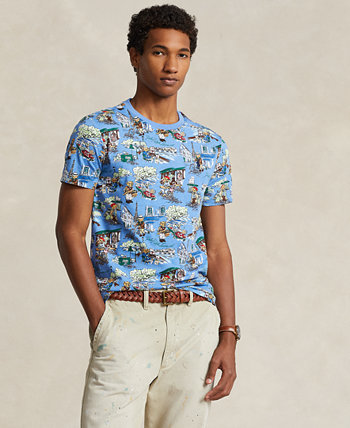 Мужская хлопковая футболка Polo Ralph Lauren с изображением мишки Polo Polo Ralph Lauren