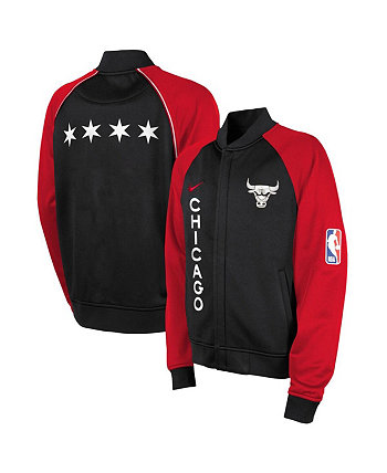 Черная куртка Big Boys Chicago Bulls City Edition 2023/24 с молнией во всю длину Nike