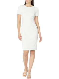 Платье-футляр из крепа с аквалангом и рукавом-тюльпаном Calvin Klein