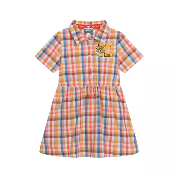 Little Girl's &amp; Girl's Checked Cotton Dress KENZO