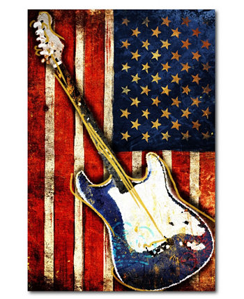 Картина на холсте с патриотической гитарой - 12 "x 18" Courtside Market