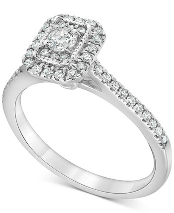 Обручальное кольцо с бриллиантами Square Halo (1/2 карата) из белого золота 585 пробы Macy's
