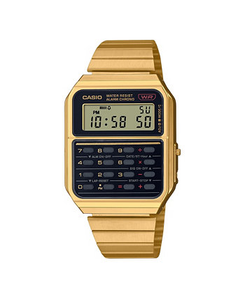 Цифровые кварцевые часы унисекс из нержавеющей стали золотистого цвета, 34,4 мм, CA500WEG-1AVT Casio