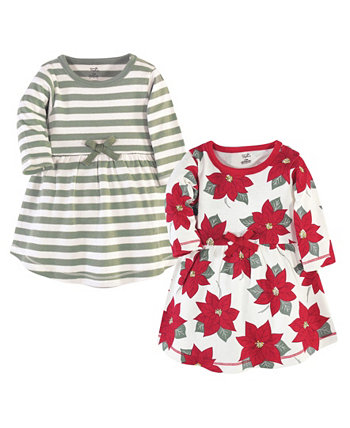 Платья с длинными рукавами Poinsettia для маленьких девочек, упаковка из 2 шт. Touched by Nature