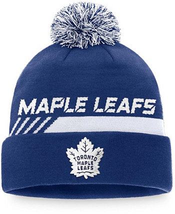 Мужская брендовая мужская шапка Toronto Maple Leafs с логотипом Fanatics, аутентичная профессиональная команда в раздевалке, вязаная шапка с манжетами и помпонами Lids