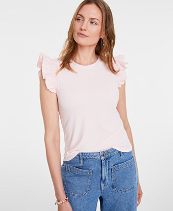 Women's Ruffle-Sleeve Knit Top, Created for Macy's On 34th