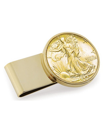 Зажим для монет из нержавеющей стали с золотым слоем из нержавеющей стали Walking Liberty American Coin Treasures