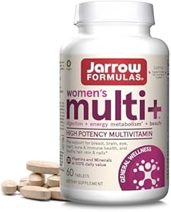 Jarrow Formulas Women's Multi+ Lustriva Hair Growth for Women, Vitamin A, D, Zinc & Lutein, 60 Tablets, 30 Day Supply Jarrow Formulas