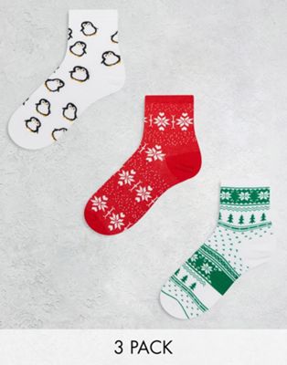 Комплект рождественских носков из трех подарочных коробок ASOS DESIGN ASOS DESIGN