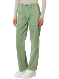 Высокие прямые шорты Analeigh в цвете Sulphur Forest Pike AG Jeans