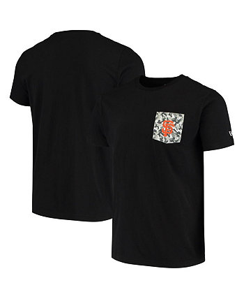 Мужская черная футболка с камуфляжным принтом San Francisco Giants by New Era и карманом с начесом 5th & Ocean