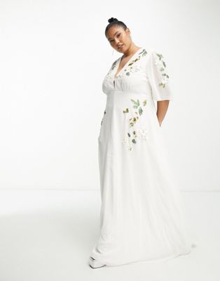 Кремовое платье макси с глубокими развевающимися рукавами Hope & Ivy Plus Hope & Ivy