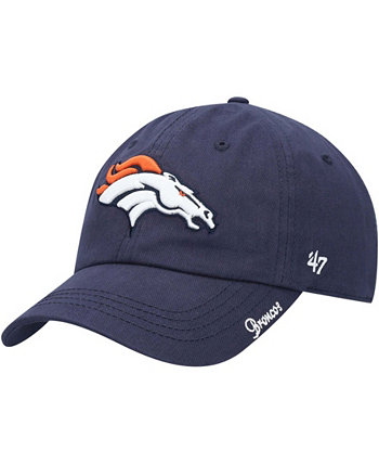 Женская темно-синяя регулируемая шляпа Denver Broncos Miata Clean Up Primary '47 Brand