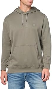 BOSS Men's Patch Logo French Terry Pullover Hooded Cotton Sweatshirt Boss