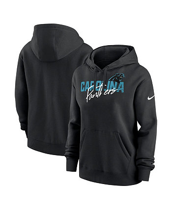 Женский флисовый пуловер с капюшоном Black Carolina Panthers Wordmark Club Nike