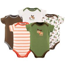 Luvable Friends Baby Boy Cotton Bodysuits 5pk, Moose, 12-18 Months Luvable Friends