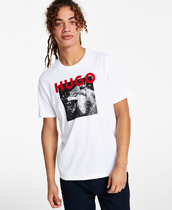 Мужская футболка с логотипом Dupus Regular Fit с графическим принтом HUGO