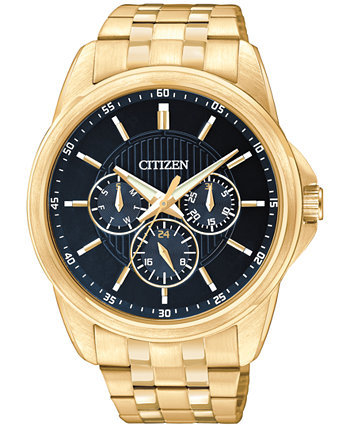 Мужские золотые часы-браслет из нержавеющей стали 42мм AG8342-52L Citizen