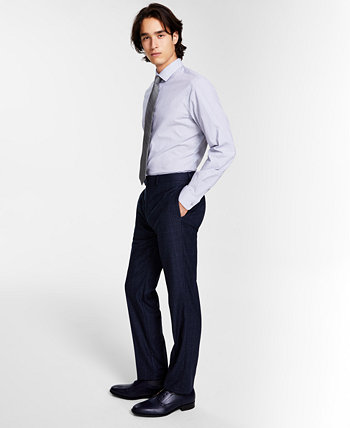 Мужские облегающие эластичные костюмные брюки из смесовой шерсти Calvin Klein
