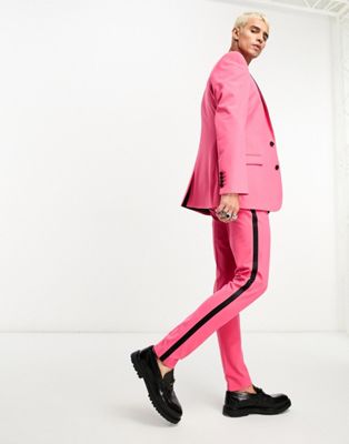 Ярко-розовые суперузкие брюки-смокинг ASOS DESIGN ASOS DESIGN