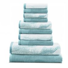 SUPERIOR 10-piece Cotton Solid and Marble Towel Set Superior