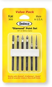 Dedeco Diamond Points 1/8 Inch 6 per Kit Dedeco