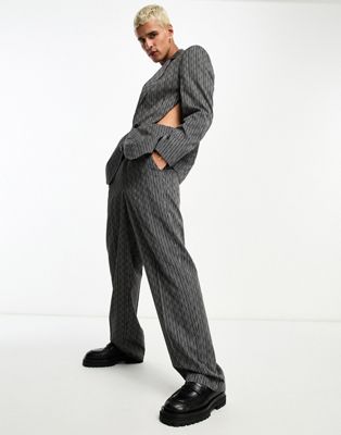 Широкие костюмные брюки в черно-белую полоску ASOS DESIGN ASOS DESIGN
