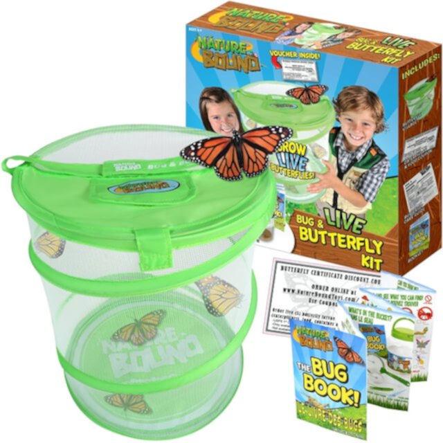 Nature Bound Butterfly Growing Habitat Kit - With Discount Voucher to Redeem Live Caterpillars for Home or School Use Nature Bound