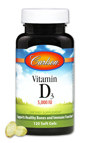 Витамин D3 - 5000 МЕ - 120 капсул - Carlson Carlson