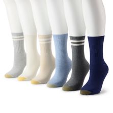 Women's GOLDTOE® 6-Pack Ribbed Crew Socks GOLDTOE
