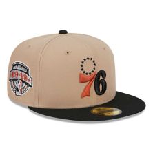 Men's New Era Tan/Black Burnt Orange Logo 2-Tone 59FIFTY Fitted Hat New Era x Staple