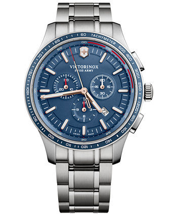 Мужские швейцарские хронографы Alliance Sport из нержавеющей стали с браслетом, часы 44мм Victorinox Swiss Army
